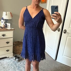 Sugar and Lips (S) tags still on blue adjustable strap dress